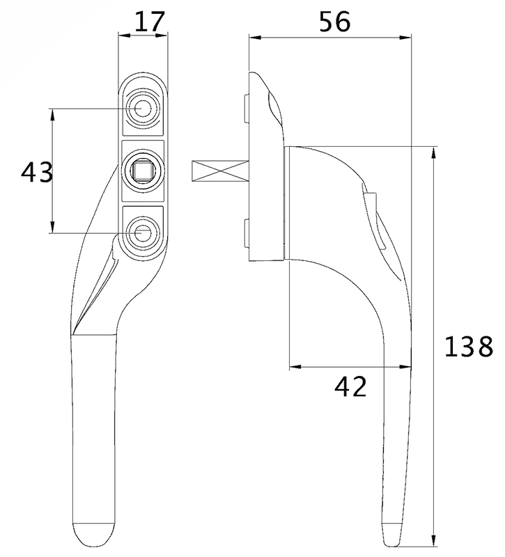 HB118 window handle drawing